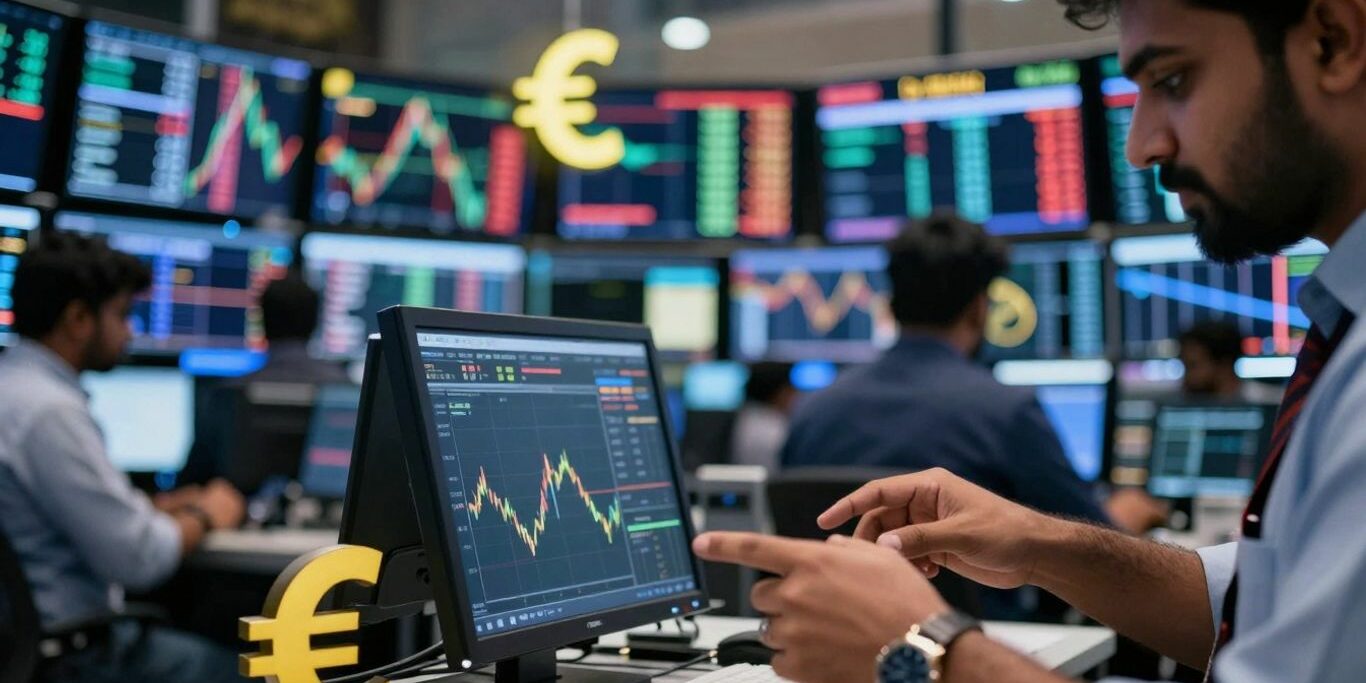 Personnes échangeant des actions sur un marché financier.