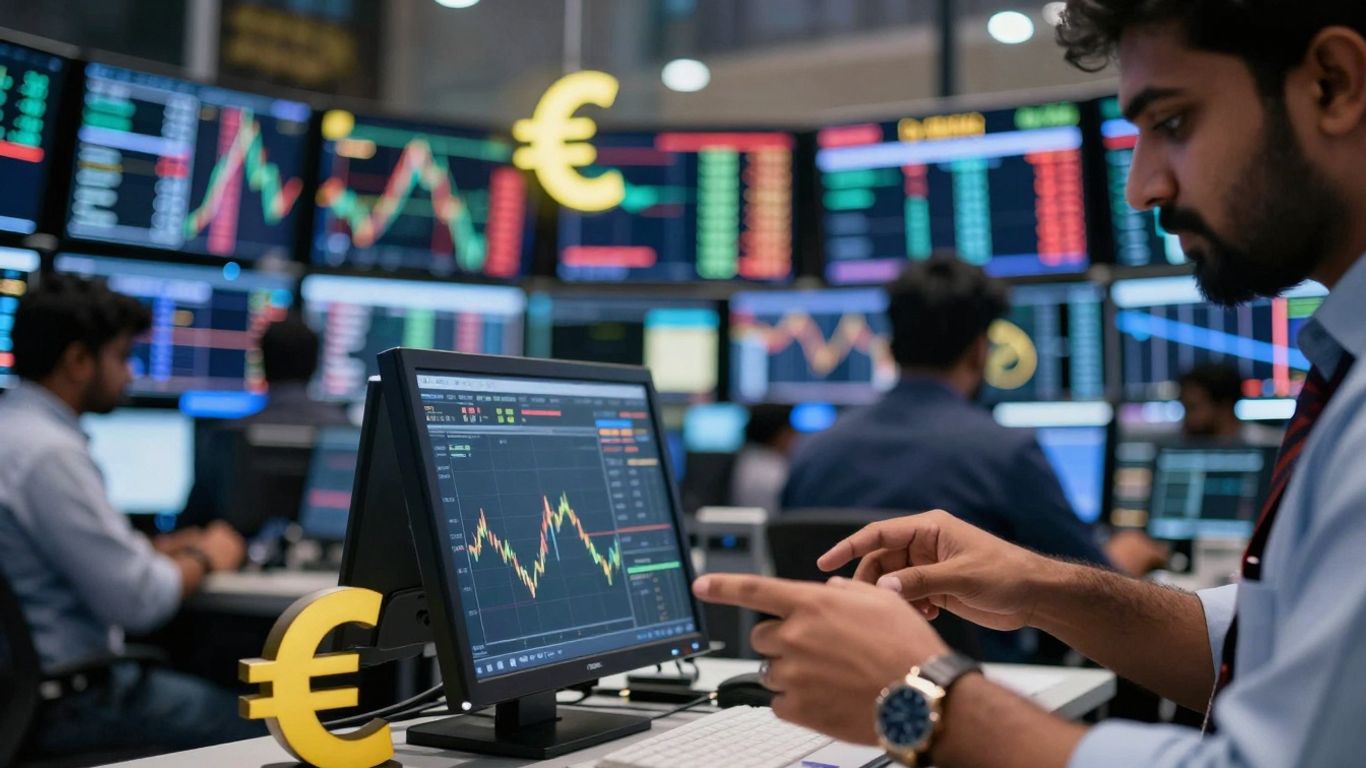 Personnes échangeant des actions sur un marché financier.