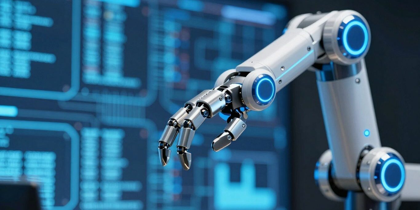 Robot bras et circuits numériques pour le trading automatique.