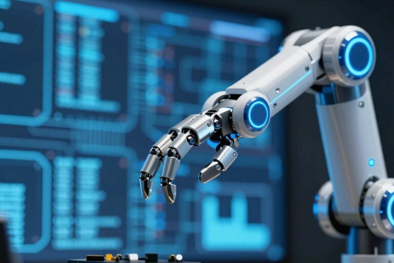 Robot bras et circuits numériques pour le trading automatique.