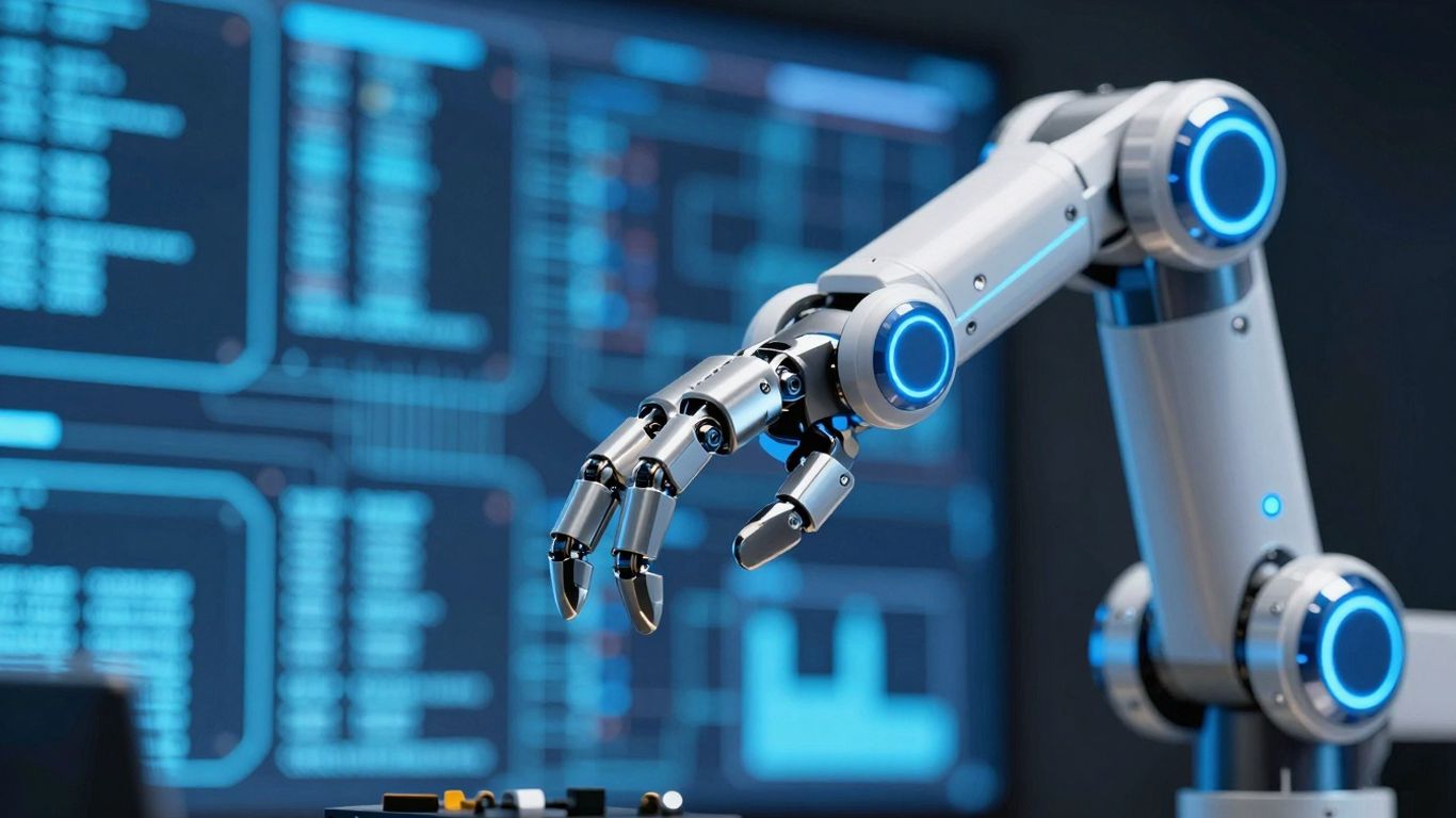 Robot bras et circuits numériques pour le trading automatique.